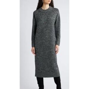 Halogen Wool Blend Sweater Dress Gray